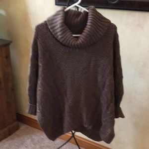 Oversized poncho type acrylic & wool sweater